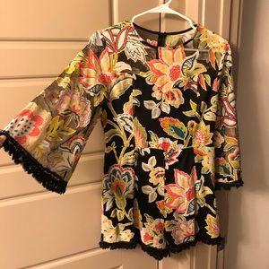 Vici Collection Floral Mesh Romper